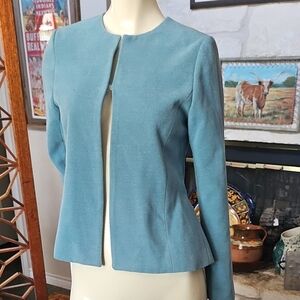 New W Tag La Ormiga Girls Azul Blue Lined Crop Jacket Size 16A
